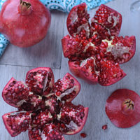 How to Cut and De-Seed a Pomegranat | AZCookbook.com by Feride Buyuran